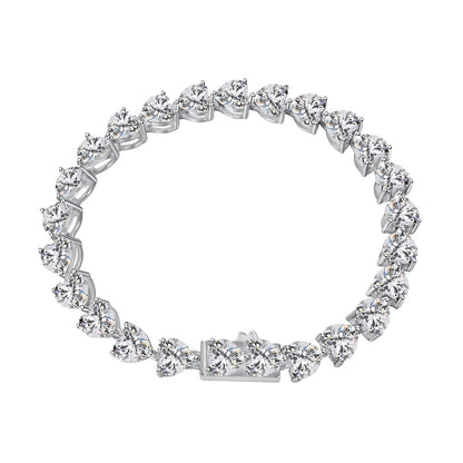 [Windsor Jewelry]0.75 Carat Elegant Romantic Heart Shape Lover Bracelet