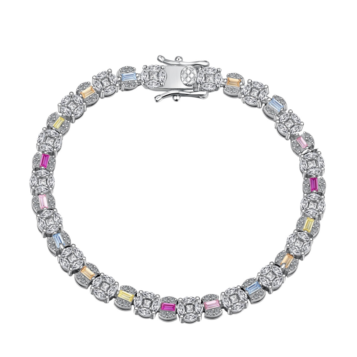 [Windsor Jewelry]Dazzling Radiant Multi Cut Daily Bracelet