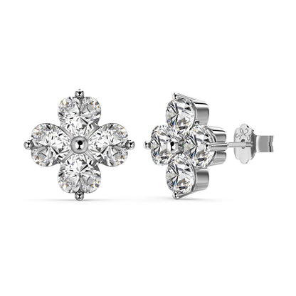 [Windsor Jewelry]Four-Leaf Clover Ball Earrings