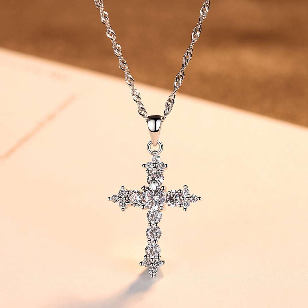 [Windsor Jewelry]Delicate Cross Shape Necklace