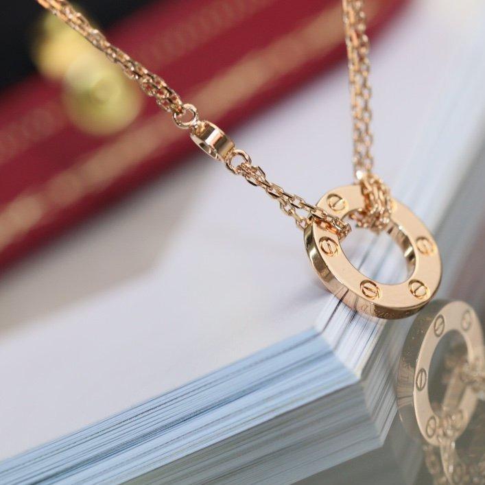 [Windsor Jewelry]LOVE NECKLACE ADJUSTABLE ROSE GOLD 2 DIAMOND