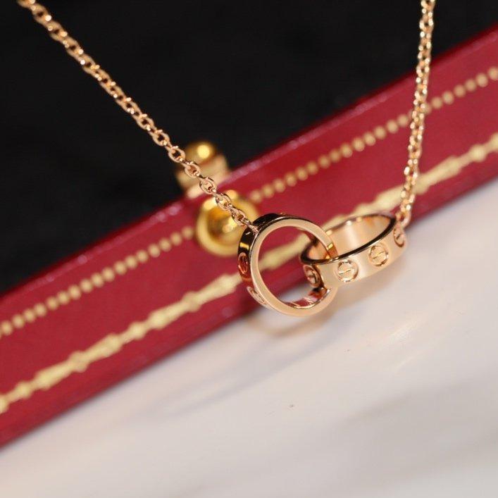 [Windsor Jewelry]LOVE NECKLACE PINK GOLD AND SILVER