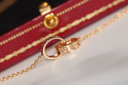 [Windsor Jewelry]LOVE NECKLACE PINK GOLD AND SILVER