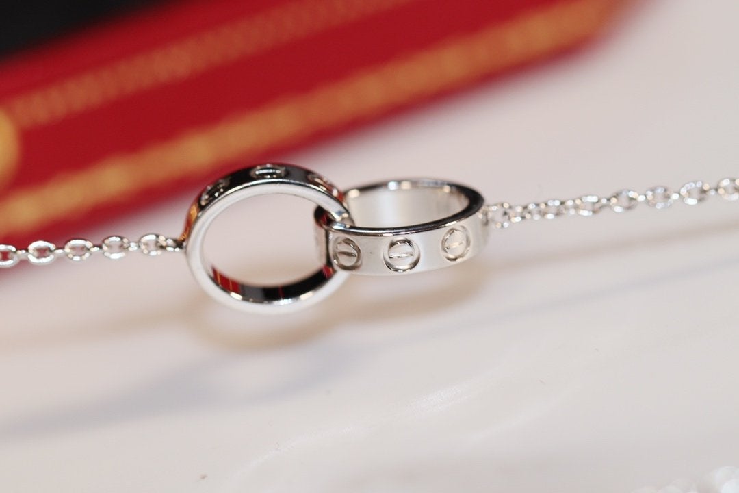 [Windsor Jewelry]LOVE NECKLACE PINK GOLD AND SILVER