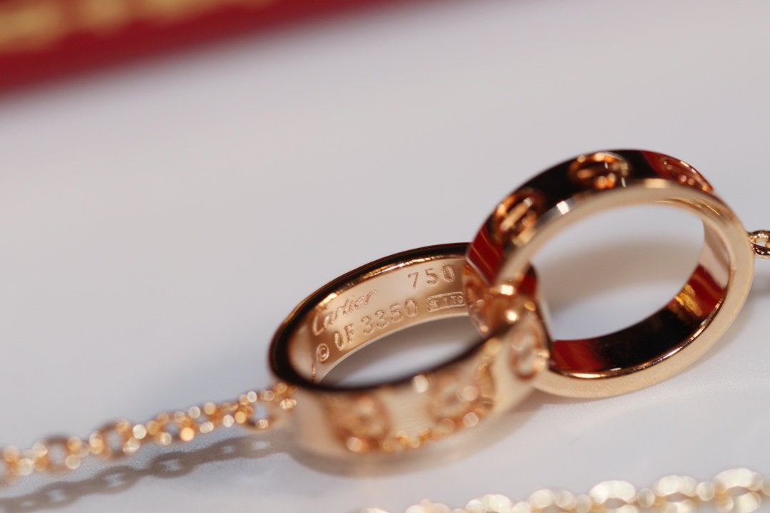[Windsor Jewelry]LOVE NECKLACE PINK GOLD AND SILVER