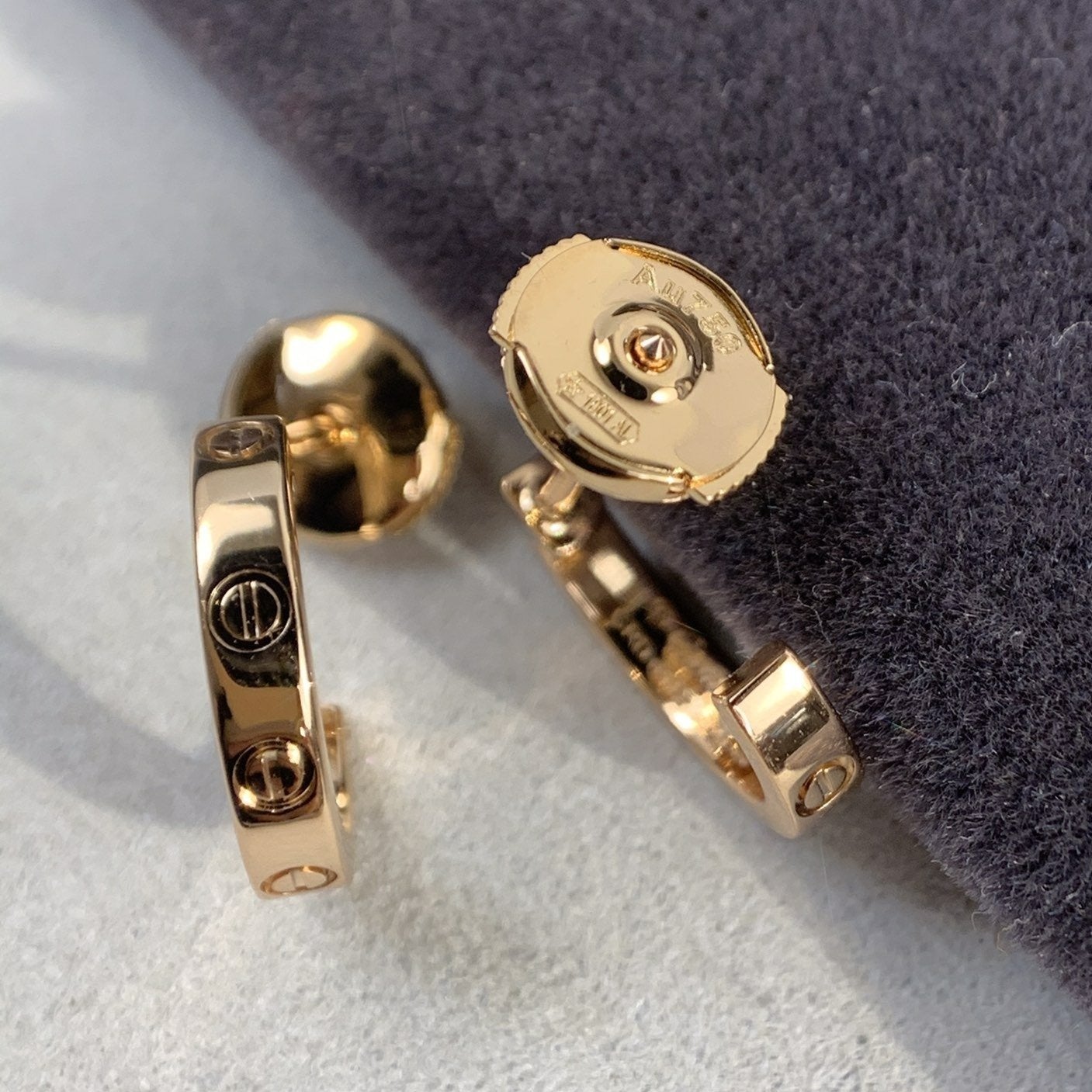 [Windsor Jewelry]LOVE EARRINGS 2.65MM PINK GOLD
