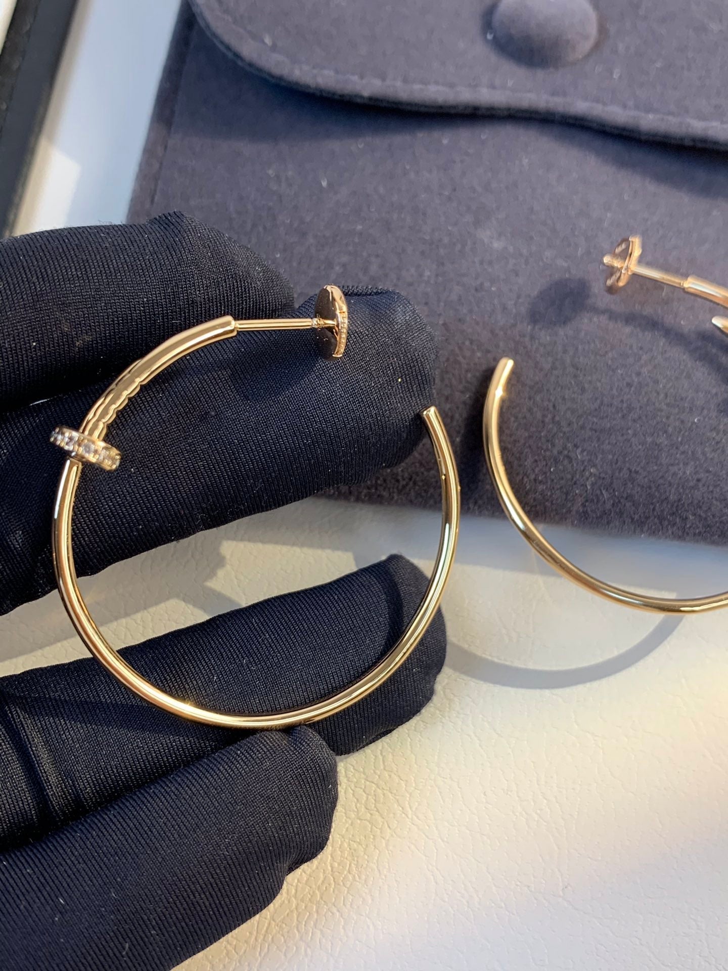 [Windsor Jewelry]JUSTE EARRINGS GOLD DIAMONDS 1.8MM