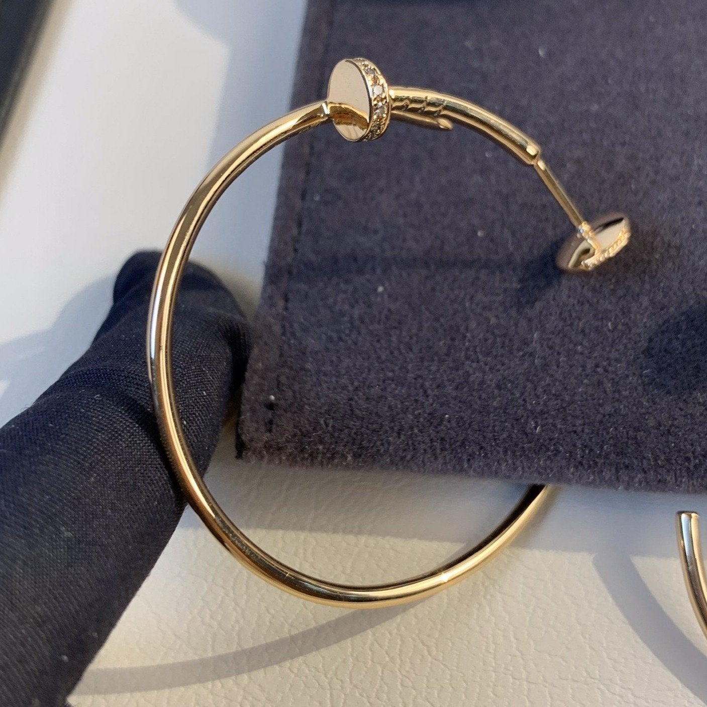 [Windsor Jewelry]JUSTE EARRINGS GOLD DIAMONDS 1.8MM