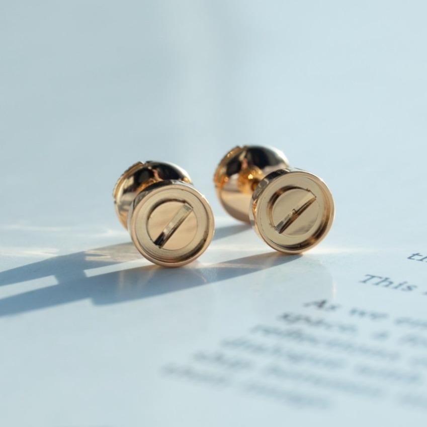 [Windsor Jewelry]LOVE EARRINGS PINK GOLD 10MM