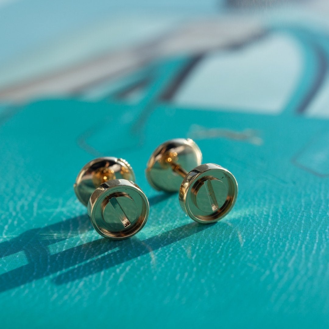 [Windsor Jewelry]LOVE EARRINGS PINK GOLD 10MM