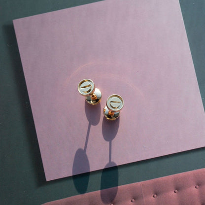 [Windsor Jewelry]LOVE EARRINGS PINK GOLD 10MM