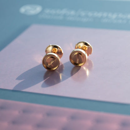 [Windsor Jewelry]LOVE EARRINGS PINK GOLD 10MM