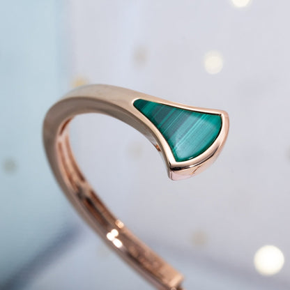 [Windsor Jewelry]DREAM BRACELET OPEN MALACHITE PINK GOLD