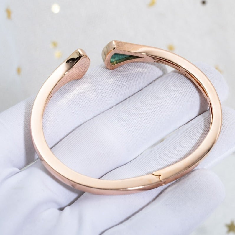 [Windsor Jewelry]DREAM BRACELET OPEN MALACHITE PINK GOLD