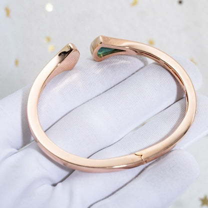 [Windsor Jewelry]DREAM BRACELET OPEN MALACHITE PINK GOLD