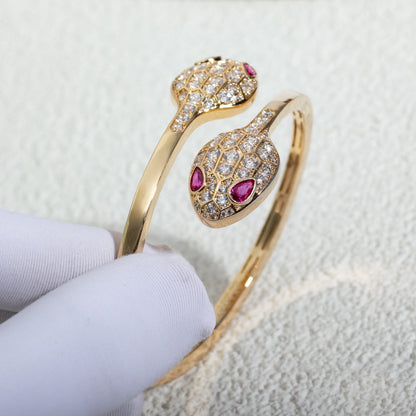 [Windsor Jewelry]SERPENTI BRACELET PINK GOLD DIAMOND DOUBLE SNAKE