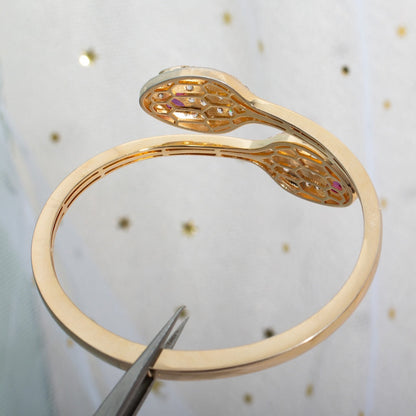 [Windsor Jewelry]SERPENTI BRACELET PINK GOLD DIAMOND DOUBLE SNAKE