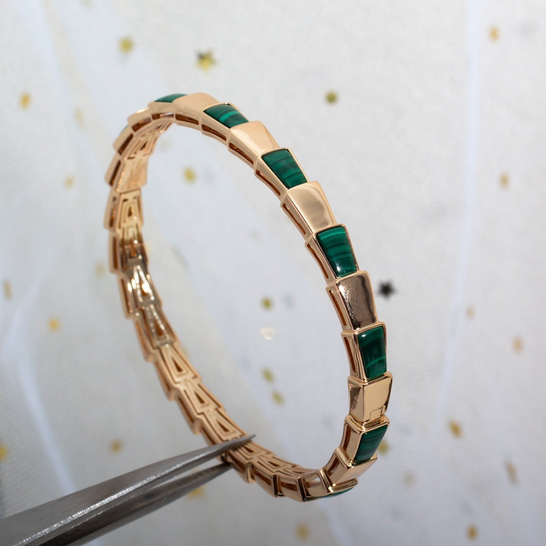 [Windsor Jewelry]SERPENTI BRACELET PINK GOLD MALACHITE