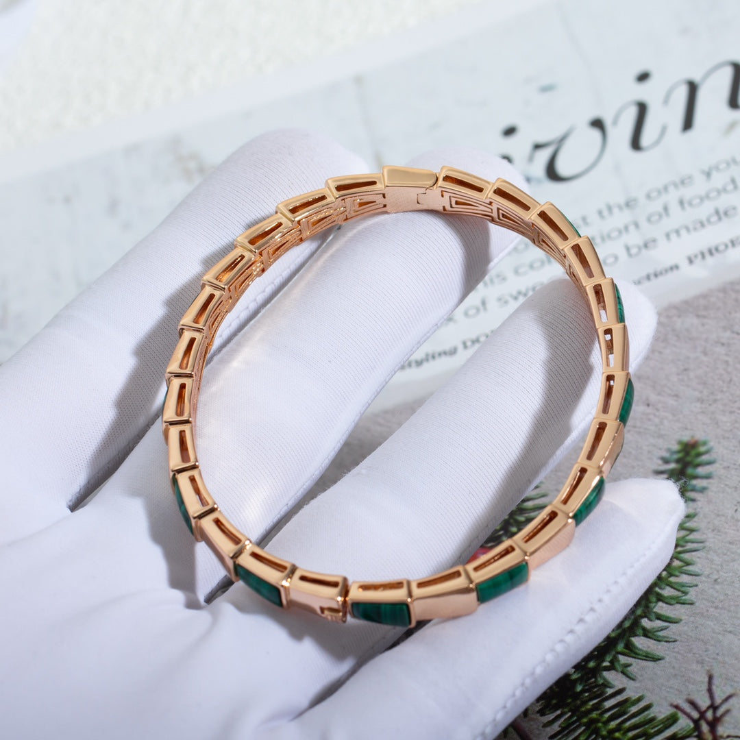 [Windsor Jewelry]SERPENTI BRACELET PINK GOLD MALACHITE