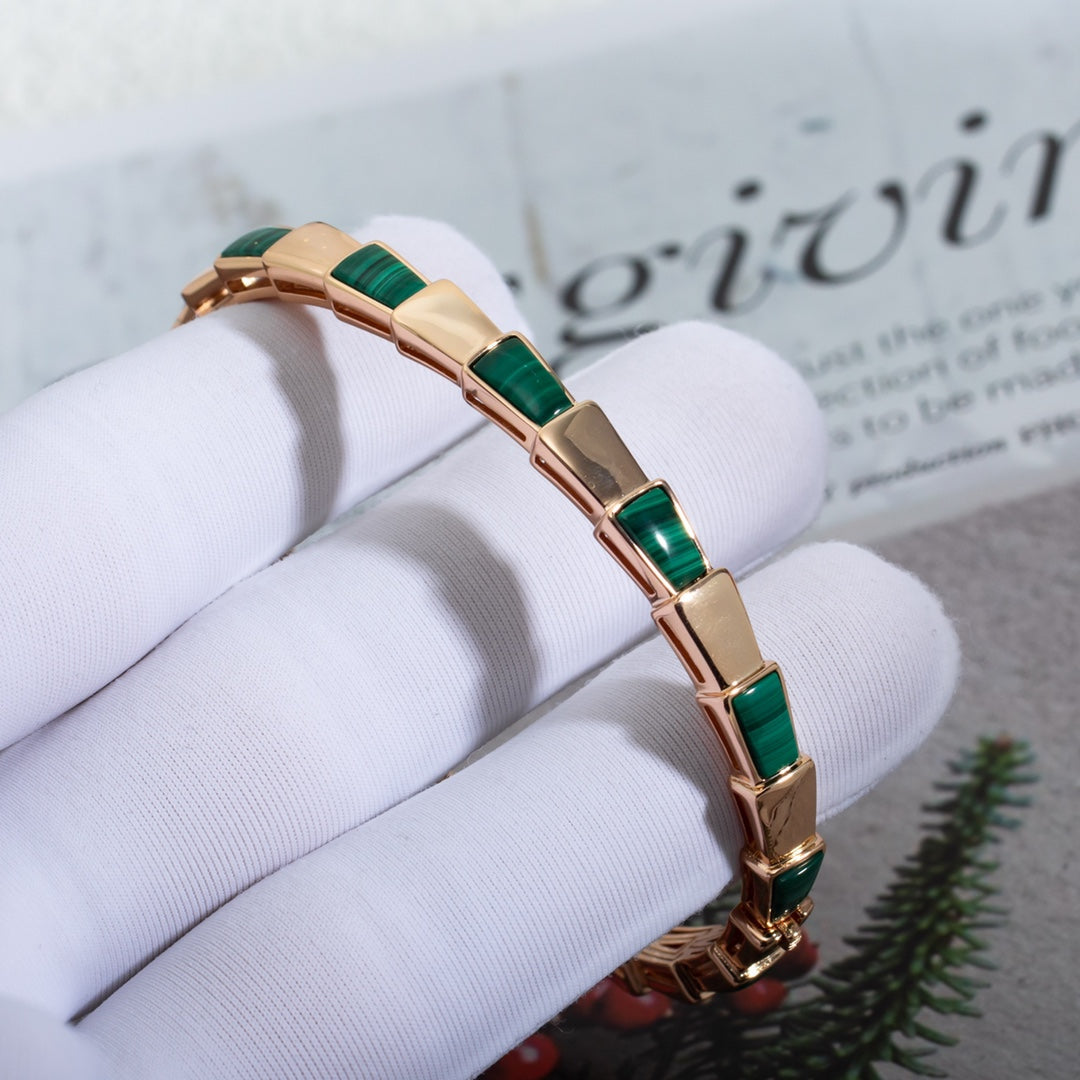 [Windsor Jewelry]SERPENTI BRACELET PINK GOLD MALACHITE