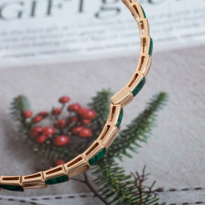 [Windsor Jewelry]SERPENTI BRACELET PINK GOLD MALACHITE