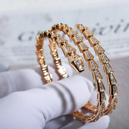 [Windsor Jewelry]SERPENTI BRACELET PINK GOLD DIAMOND DOUBLE ROW