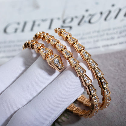 [Windsor Jewelry]SERPENTI BRACELET PINK GOLD DIAMOND DOUBLE ROW