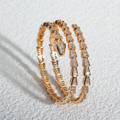[Windsor Jewelry]SERPENTI BRACELET PINK GOLD DIAMOND DOUBLE ROW