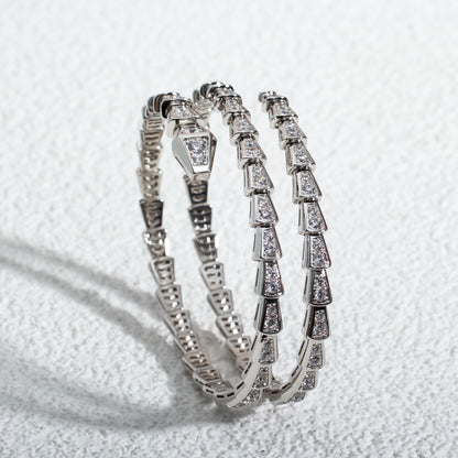 [Windsor Jewelry]SERPENTI BRACELET SILVER DIAMOND DOUBLE ROW