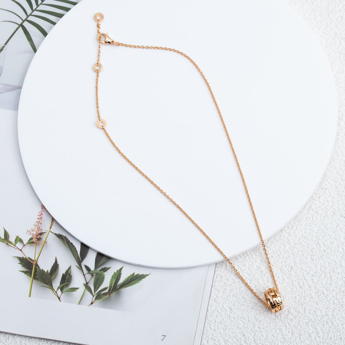 [Windsor Jewelry]PARENTESI NECKLACE PINK GOLD