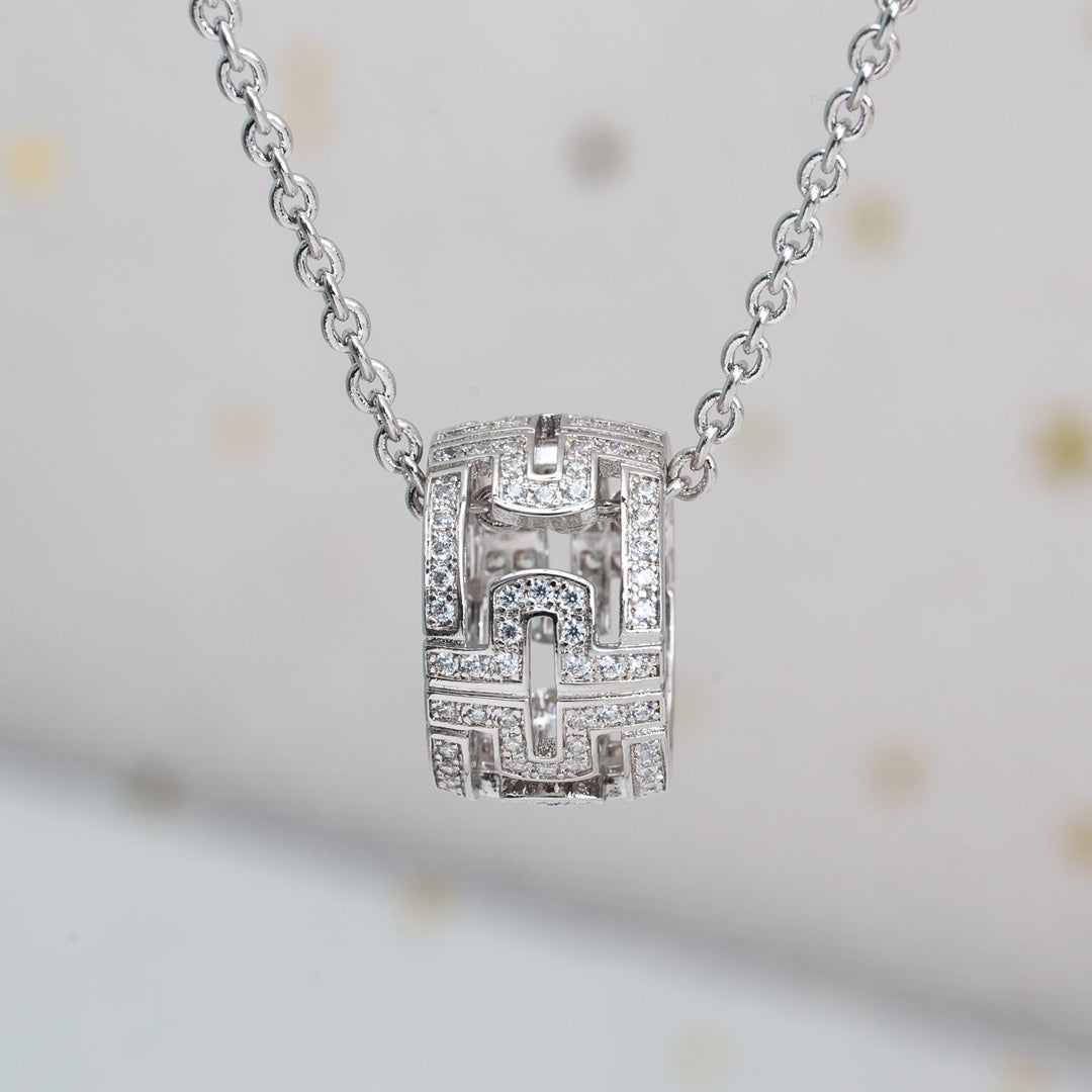 [Windsor Jewelry]PARENTESI NECKLACE SILVER DIAMOND
