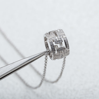 [Windsor Jewelry]PARENTESI NECKLACE SILVER DIAMOND