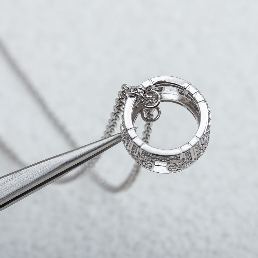 [Windsor Jewelry]PARENTESI NECKLACE SILVER DIAMOND