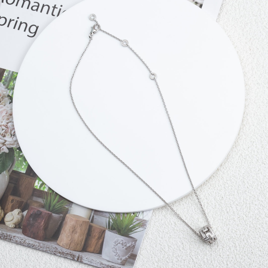 [Windsor Jewelry]PARENTESI NECKLACE SILVER DIAMOND