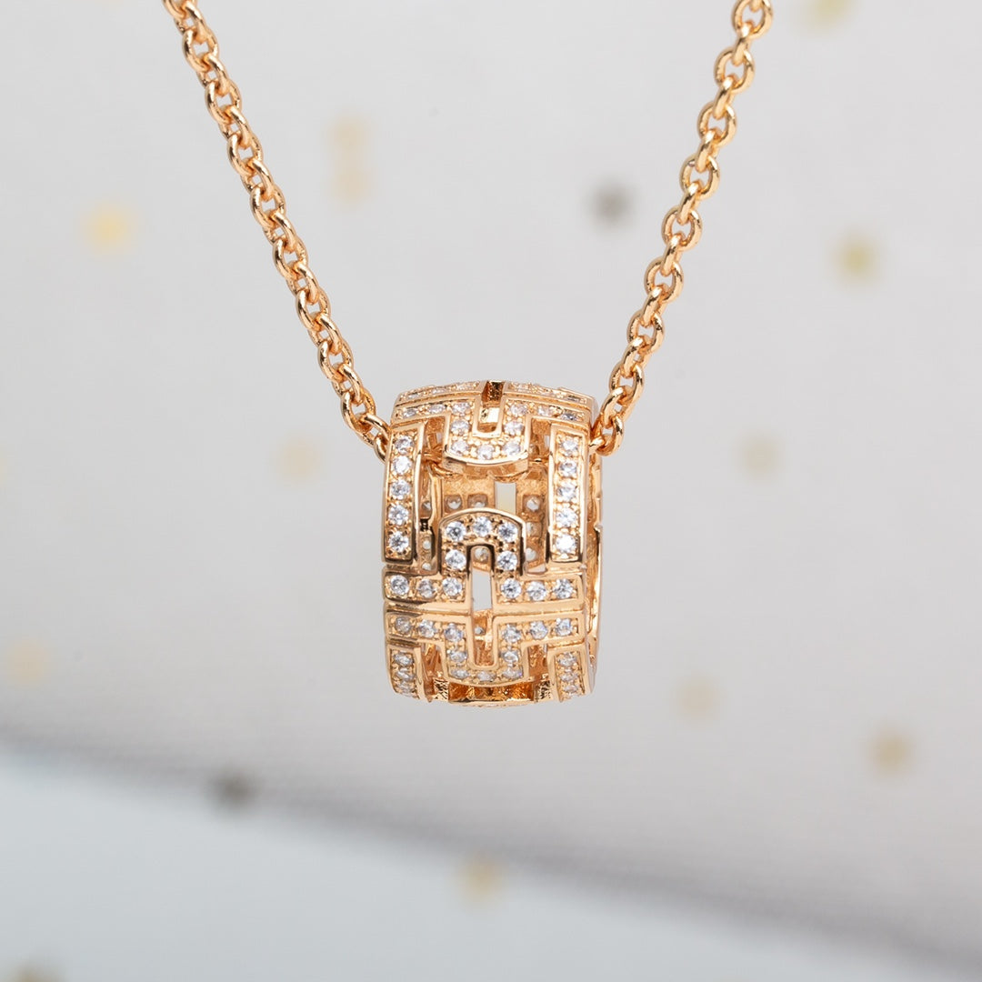 [Windsor Jewelry]PARENTESI NECKLACE PINK GOLD DIAMOND