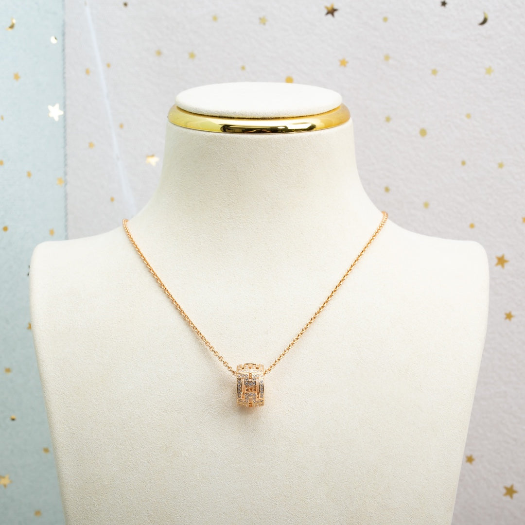 [Windsor Jewelry]PARENTESI NECKLACE PINK GOLD DIAMOND