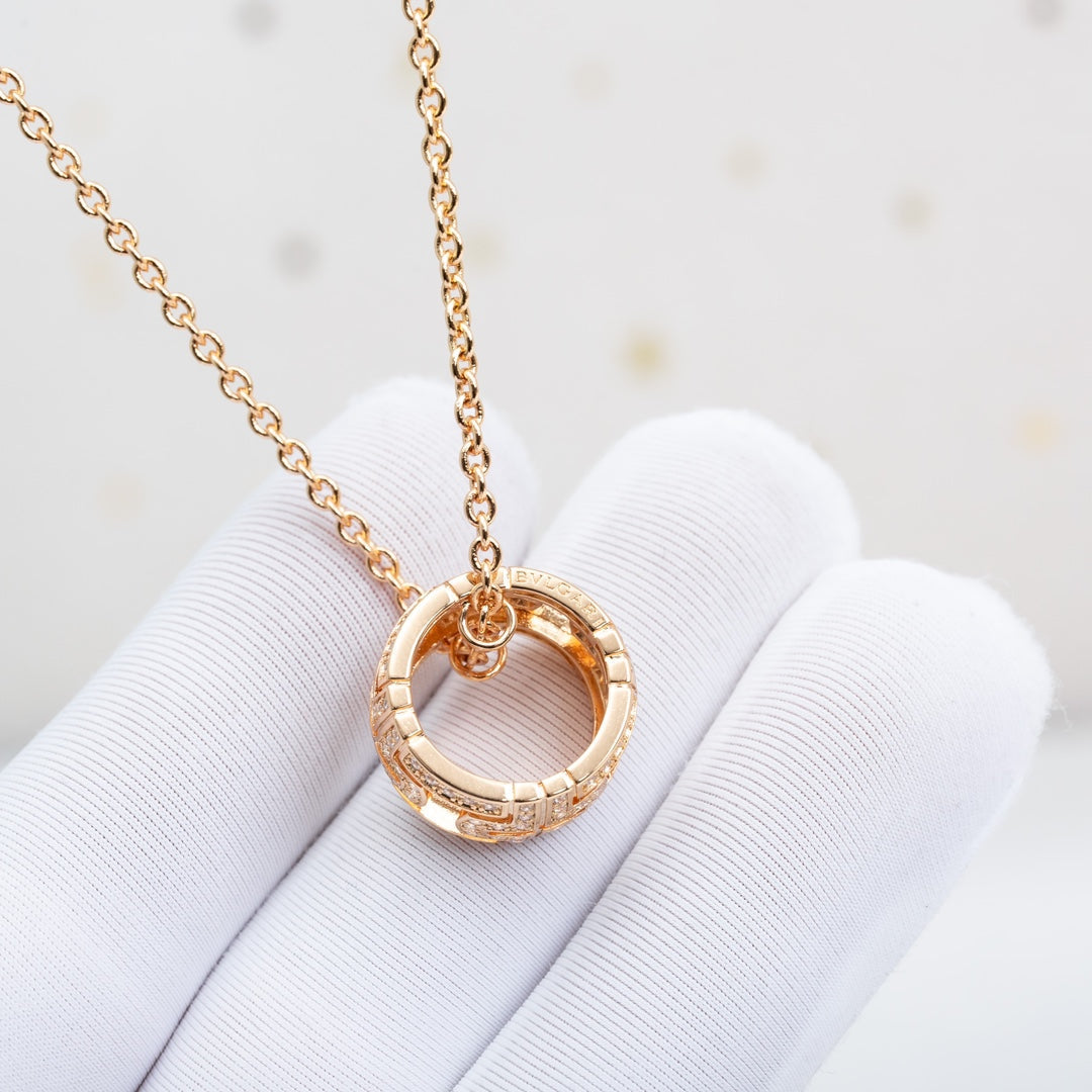 [Windsor Jewelry]PARENTESI NECKLACE PINK GOLD DIAMOND