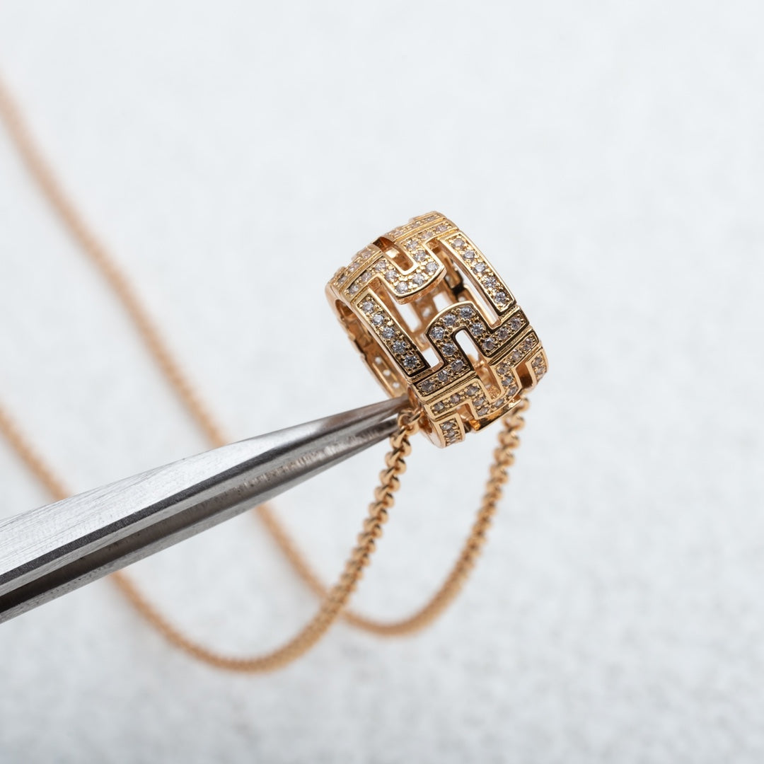 [Windsor Jewelry]PARENTESI NECKLACE PINK GOLD DIAMOND