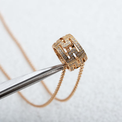 [Windsor Jewelry]PARENTESI NECKLACE PINK GOLD DIAMOND