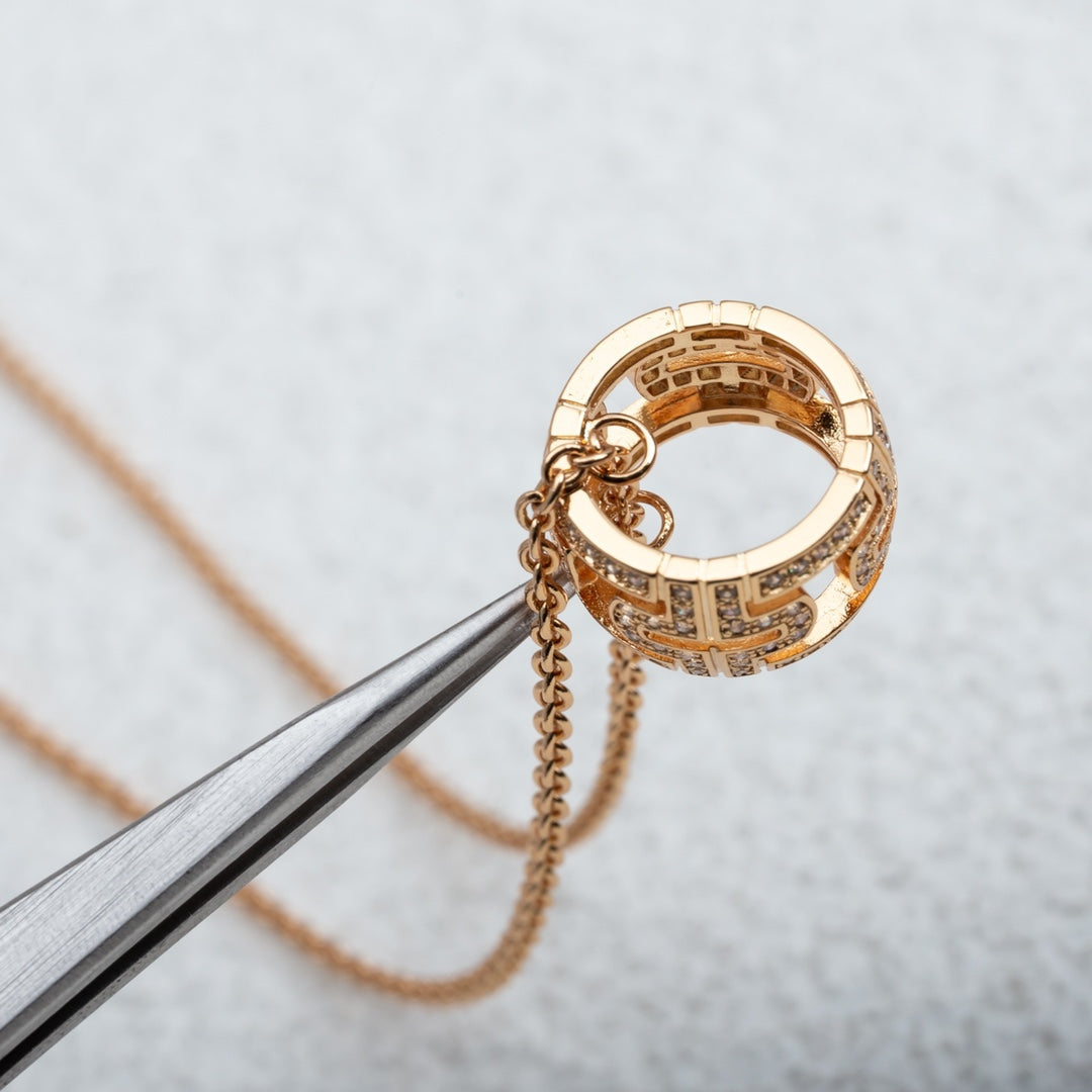 [Windsor Jewelry]PARENTESI NECKLACE PINK GOLD DIAMOND
