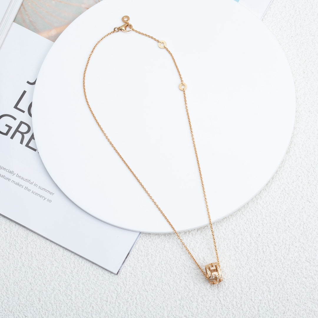 [Windsor Jewelry]PARENTESI NECKLACE PINK GOLD DIAMOND