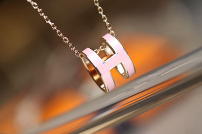 [Windsor Jewelry]POP H PEDANT PINK GOLD