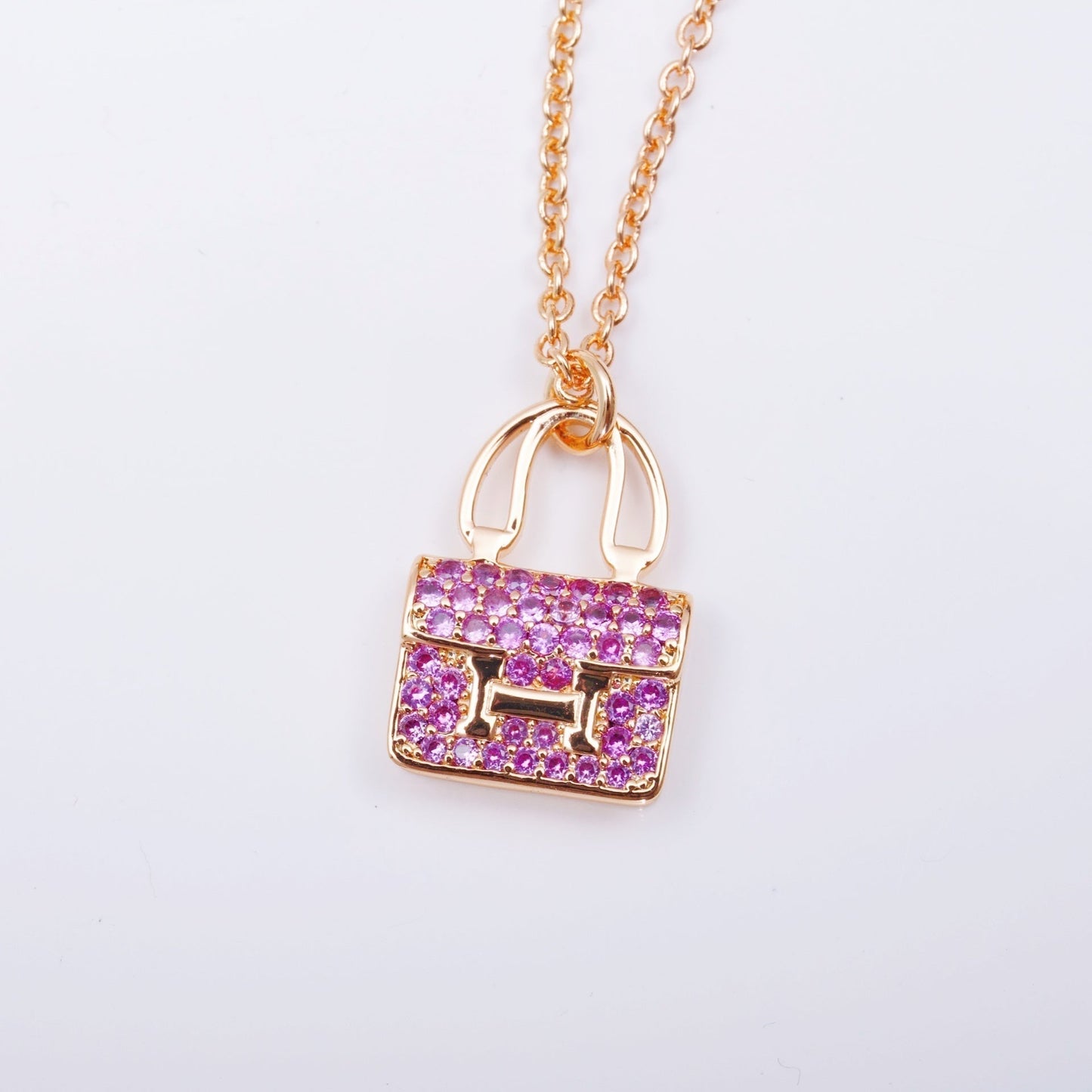 [Windsor Jewelry]CONSTANCE PEDANT PURPLE DIAMOND NECKLACE