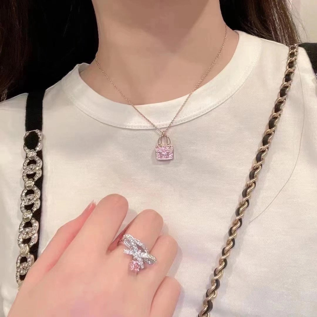 [Windsor Jewelry]CONSTANCE PEDANT PURPLE DIAMOND NECKLACE