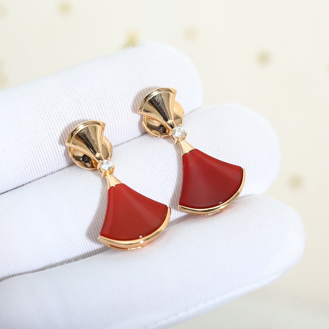 [Windsor Jewelry]DREAM Carnelian PINK GOLD EARRINGS