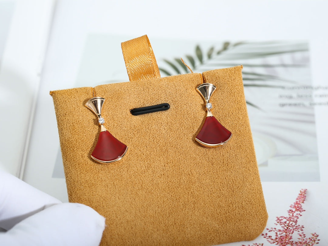 [Windsor Jewelry]DREAM Carnelian PINK GOLD EARRINGS
