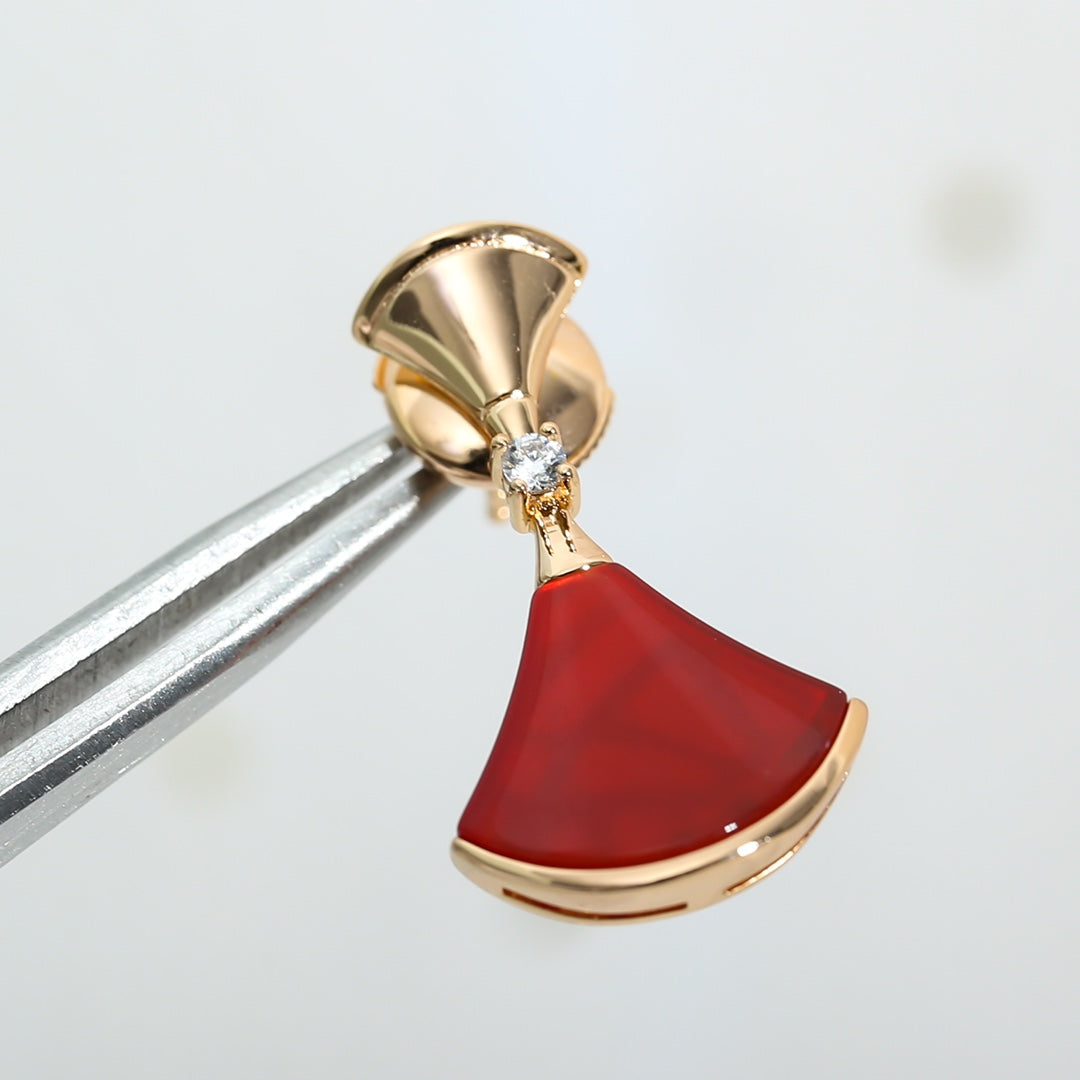 [Windsor Jewelry]DREAM Carnelian PINK GOLD EARRINGS