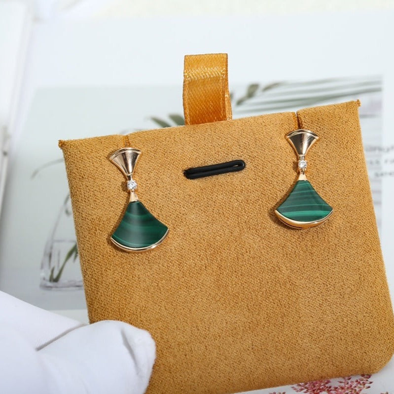 [Windsor Jewelry]DREAM MALACHITE PINK GOLD EARRINGS