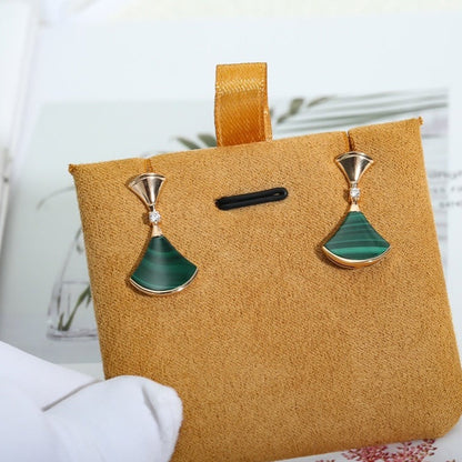 [Windsor Jewelry]DREAM MALACHITE PINK GOLD EARRINGS