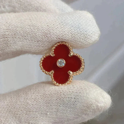 [Windsor Jewelry]CLOVER MEDIUM 1 MOTIFS CARNELIAN  DIAMOND earrings